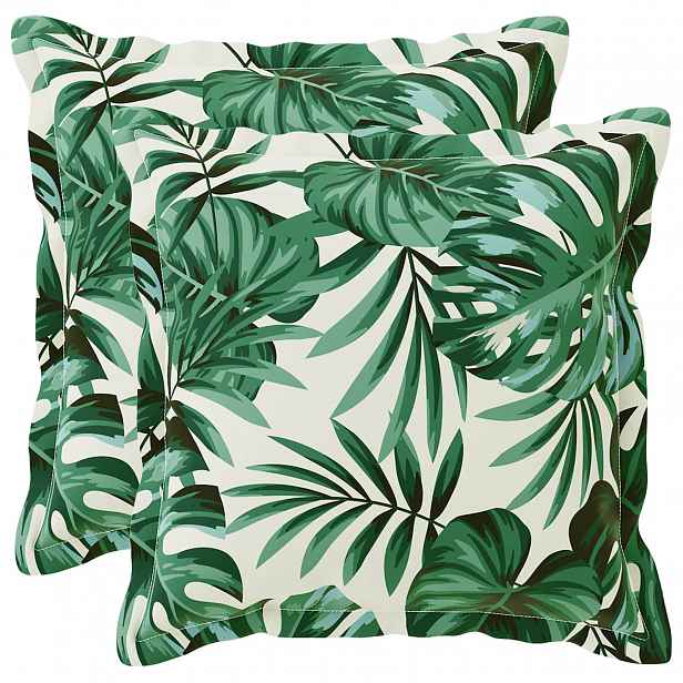vidaXL Povlak na polštář 2 ks HOUTEN Vzor listů 30 x 30 cm Polyester