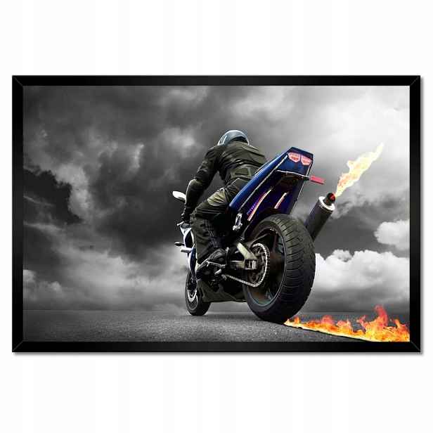 Plakáty v rámu 60x40 Modrý závodník Motor