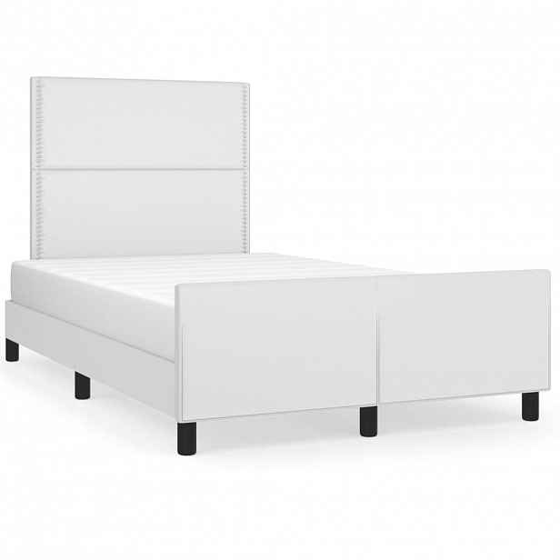 vidaXL Rám postele bez matrace bílý 120x190 cm umělá kůže