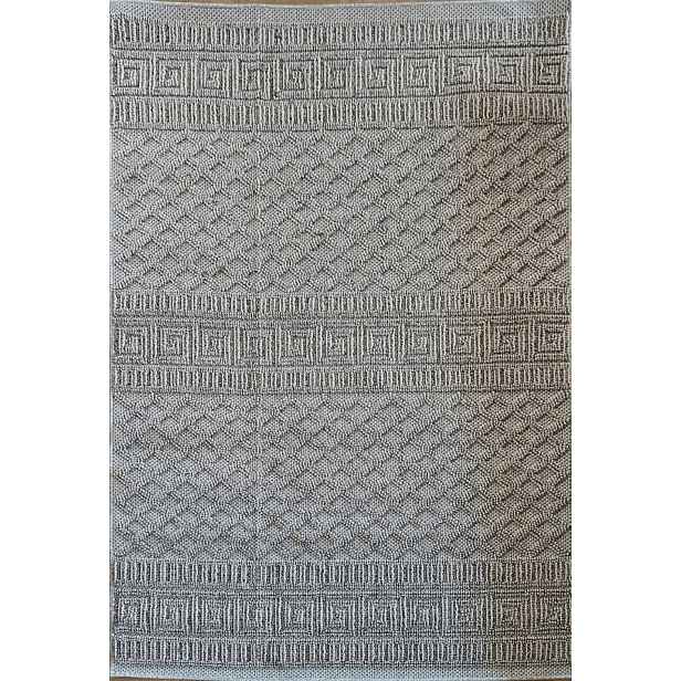 Koberec s provázkem, smyčkový, 140 x 200 cm, plochý, vnější, vnitřní boho