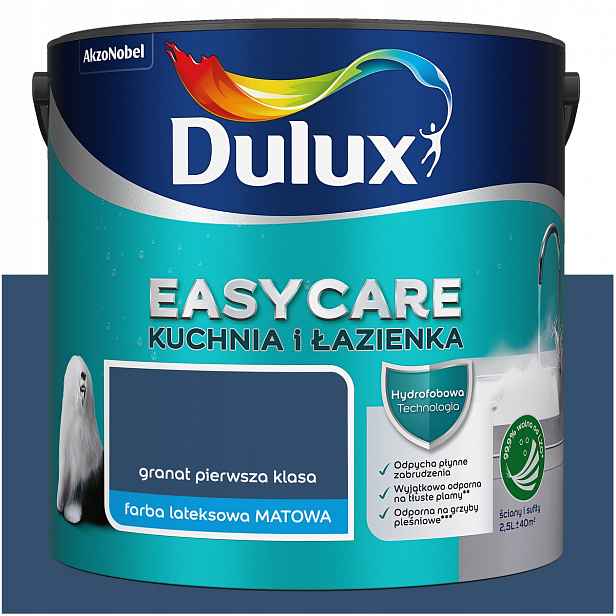 Barva na stěny Dulux EasyCare Kuchyně a koupelna Granátová barva první třídy 2,5L