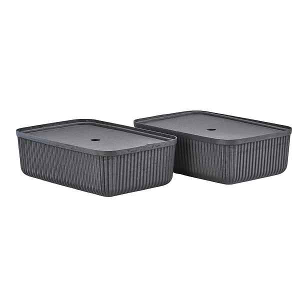 Černé úložné boxy v sadě 2 ks s víkem 48x32x20,5 cm Pulp – Zone