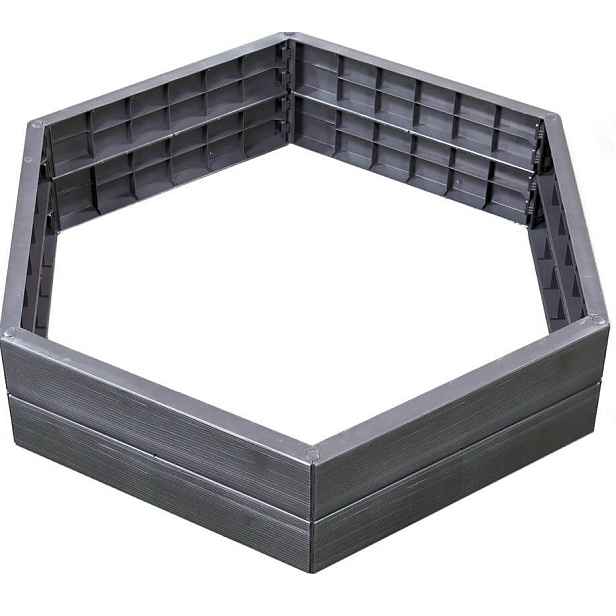 Garantia Vyvýšený záhon plastový modul ERGO XL wood 125×145 cm – zahradní záhon, hnědo - šedý 1157