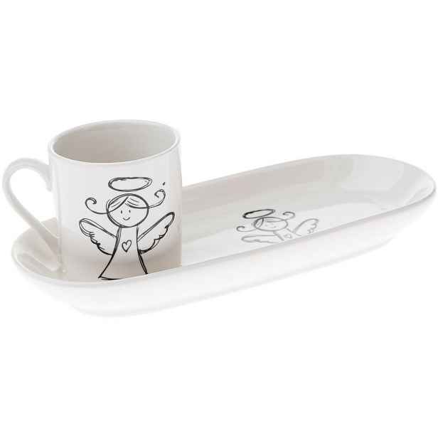 Porcelánový hrnek s podtáckem Anděl 90 ml