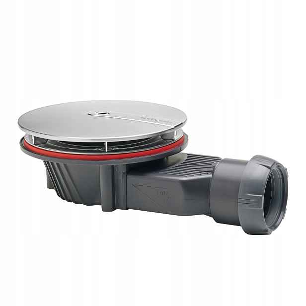 Sifon sprchový slim fi-90 mm nízký 40 mm chrom s membránou Wirquin