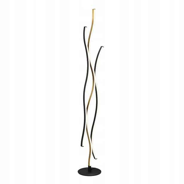 Stojací lampa vlnité linie Led zlatá Trio