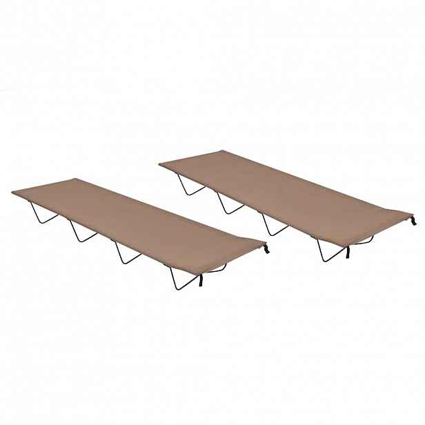 vidaXL Kempingové postele 2 ks 180x60x19 cm oxfordská látka ocel taupe