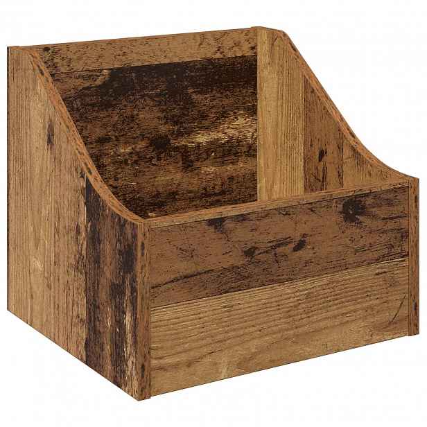 vidaXL Krabice na LP desky Staré dřevo 37 x 33 x 32 cm