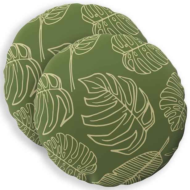 vidaXL Polštář 2 ks HEERLEN Listový design Ø 40 cm Polyester