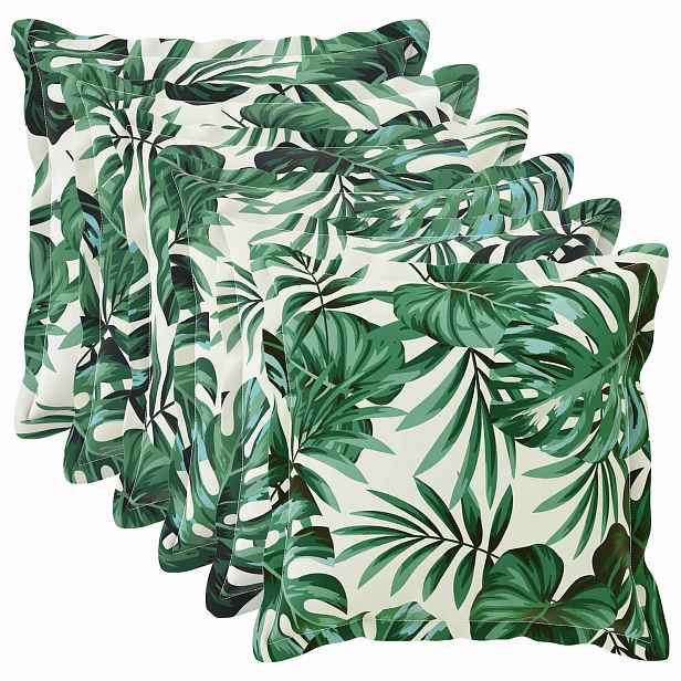 vidaXL Povlak na polštář 6 ks HOUTEN Vzor listů 30 x 30 cm Polyester