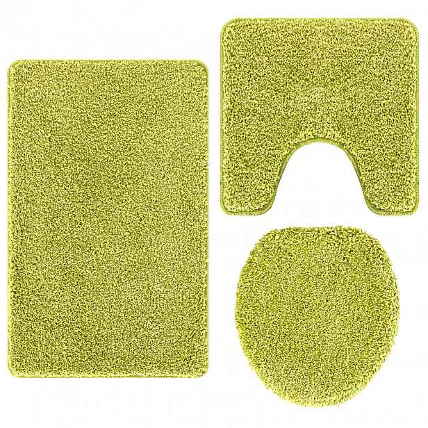 vidaXL Sada protiskluzových koupelnových rohoží 3 ks Zelená 50 x 80 cm