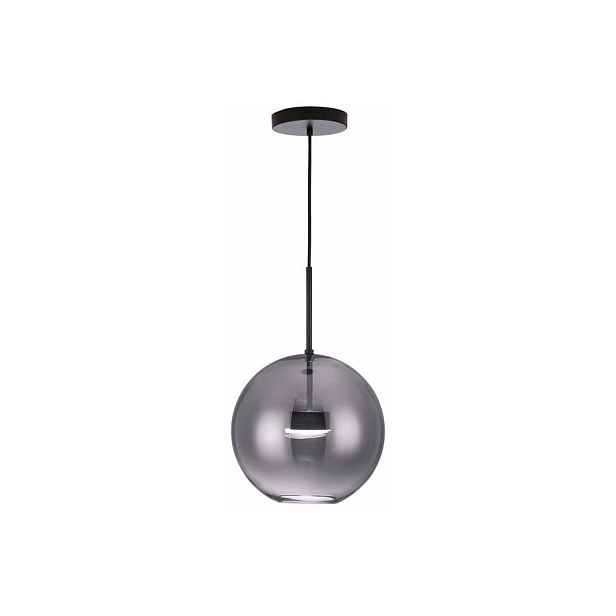 Závěsná Led lampa černá skleněná kouřová koule 30 do jídelny obývacího pokoje Reality