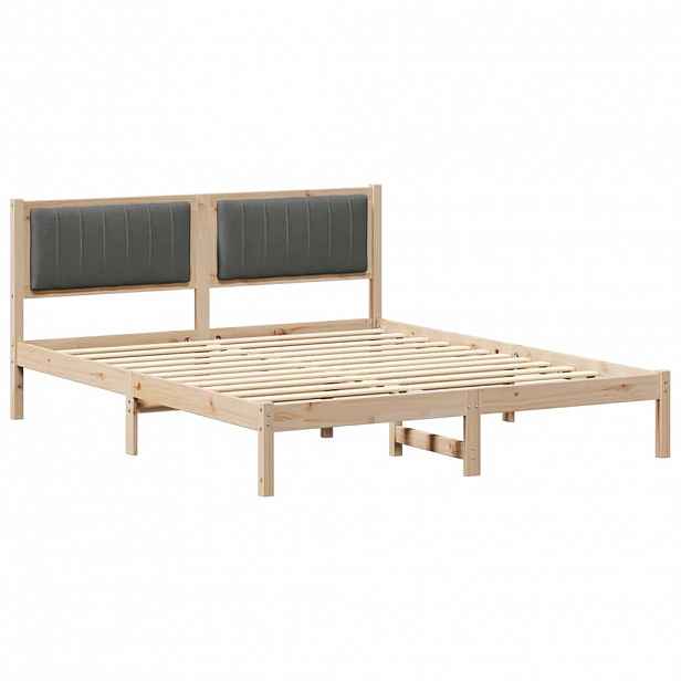 vidaXL Rám postele s čalouněným čelem s čelo Tmavě šedá 150 x 200 cm