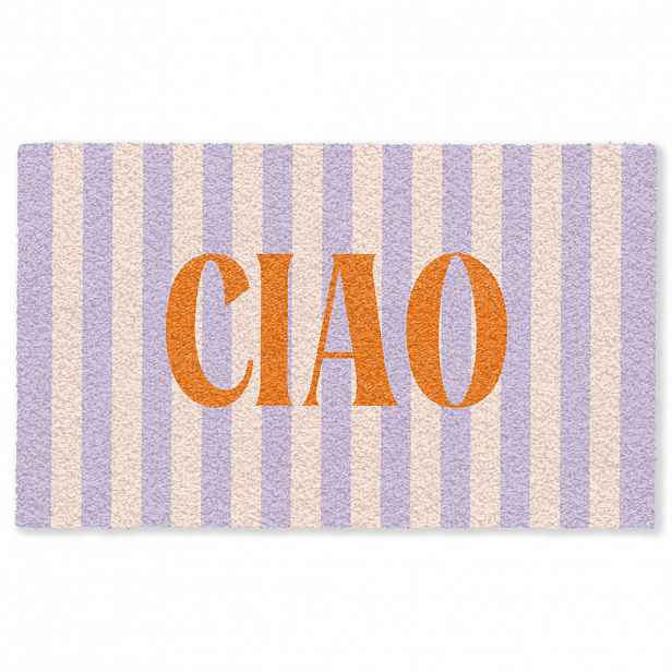 MuchoWow ROHOŽKA Ciao - Citát - Pastelové barvy - Pruhy 150x90 cm