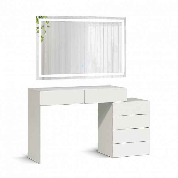 Vicco TOALETNÍ STOLEK Alvia, Bílá, 100 cm s LED zrcátkem