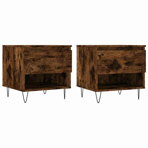 vidaXL Konferenční stolky 2 ks kouřový dub 50x46x50cm kompozitní dřevo
