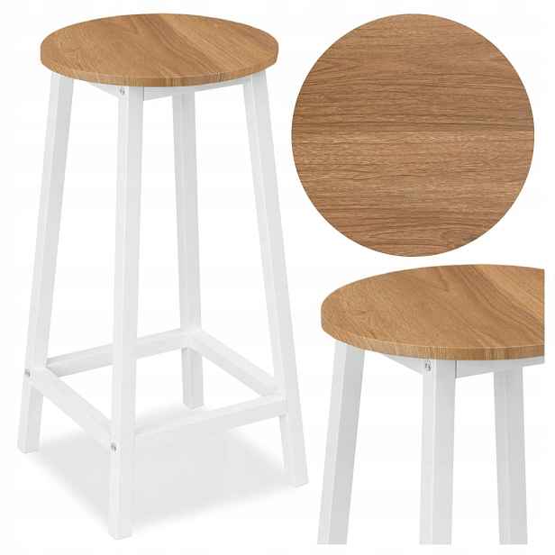 Barová židle kovová Flint Bílá Modern Oak