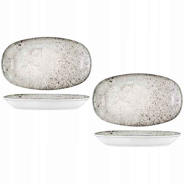 Miska oválná porcelánová šedá hluboká Wilmax 30,5 x 18 cm 2 kusy