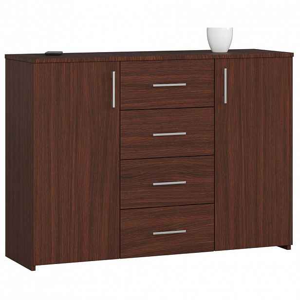 RAUMHIRSCH FURNITURE KOMODA tmavě hnědá 80/110/35