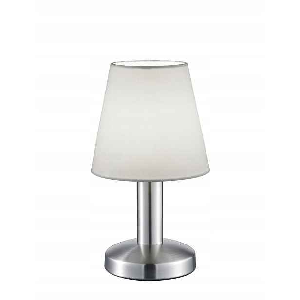 Stolní lampa noční stříbrná s bílým stínítkem, moderní, 24 cm Trio