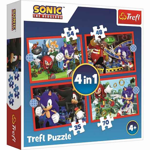 Trefl Puzzle Sonic Dobrodružná jízda, 4v1