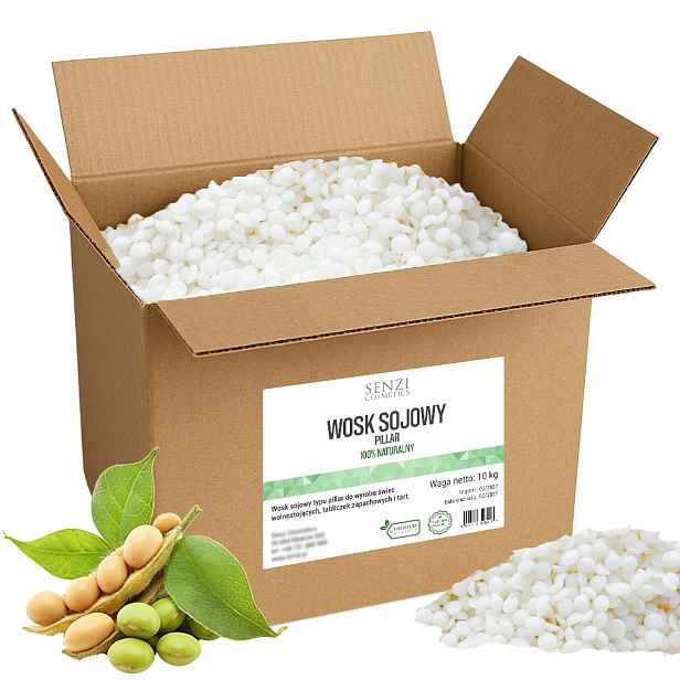 Vosk Sojový Pillar pro volně stojící svíčky 100% Přírodní Diy pastilky 10 kg