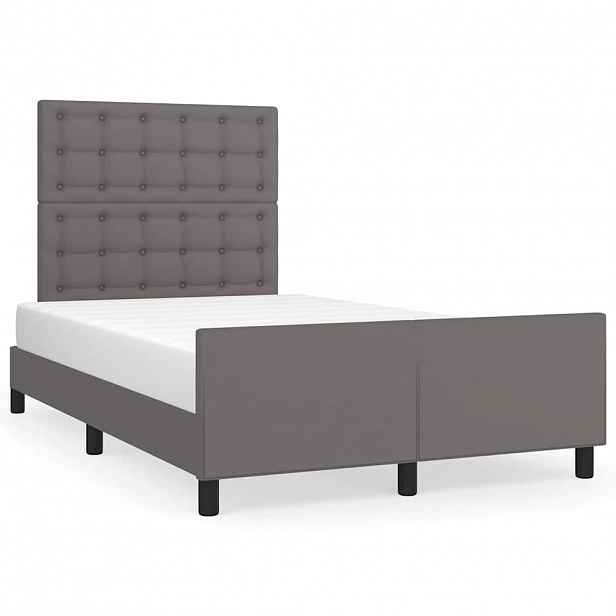 vidaXL Rám postele bez matrace šedý 120x190 cm umělá kůže