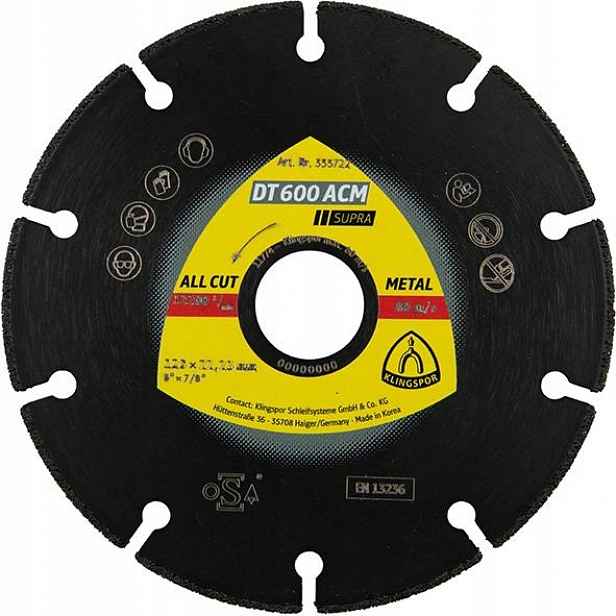 Diamantový řezací kotouč Dt 600 Acm Supra 125x1,3x22,23 mm Klingspor