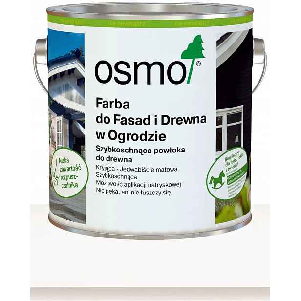 Osmo Barva pro fasády a dřevo v zahradě Bílá Beskydská 7500 0,75L