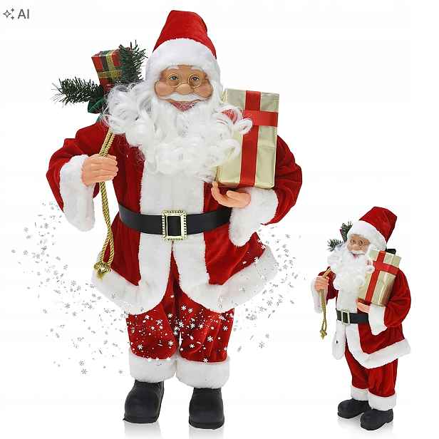 Svatý Mikuláš stojící figurka velká 60 cm vánoční ozdoba Vánoce