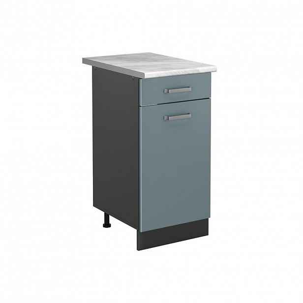 Vicco SPODNÍ SKŘÍŇKA KUCHYŇSKÉ LINKY R-Line, Modrošedá/Antracit, 40 cm pracovná doska Mramor