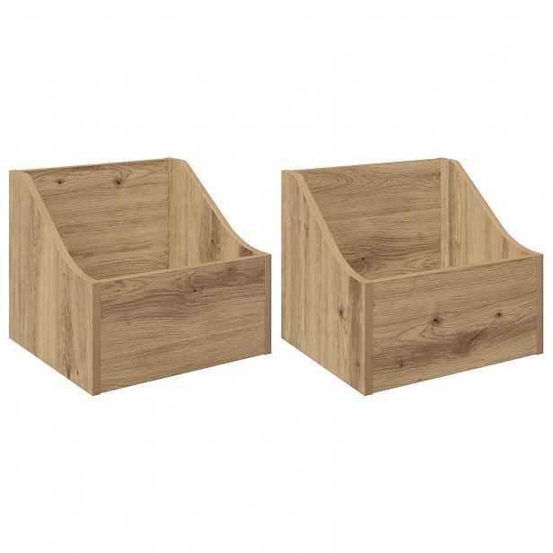 vidaXL Krabice na LP desky 2 ks Dub artisan 37 x 33 x 32 cm