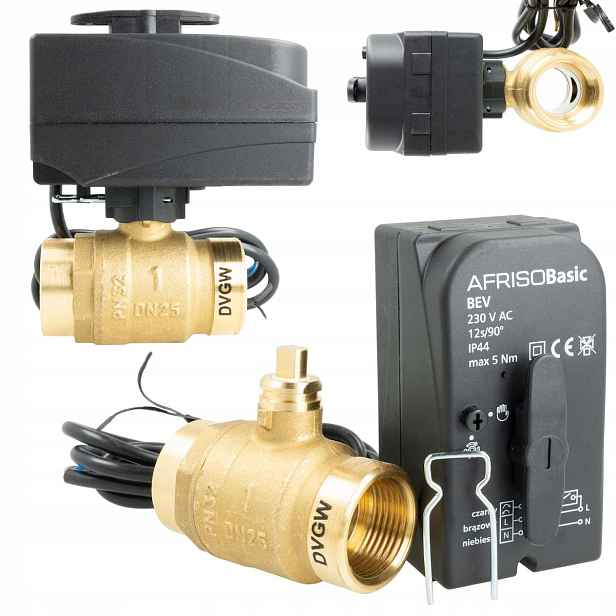 2-CESTNÝ Kulový Kohout S Pohonem Bev DN25 1" 230 V Ac Nc Afriso