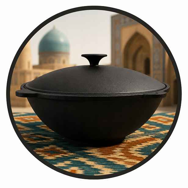 Litinový kotel Kazan Uzbecki 20 l s víkem 20 kg
