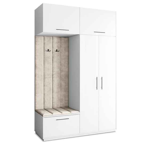 MASSENO MODERNÍ PŘEDSÍŇOVÁ SKŘÍŇ REMA, 150/240/60 cm, bílá