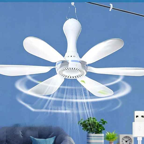Přenosný stropní ventilátor Usb napájený DC 5V, tichý ventilátor do obytného vozu