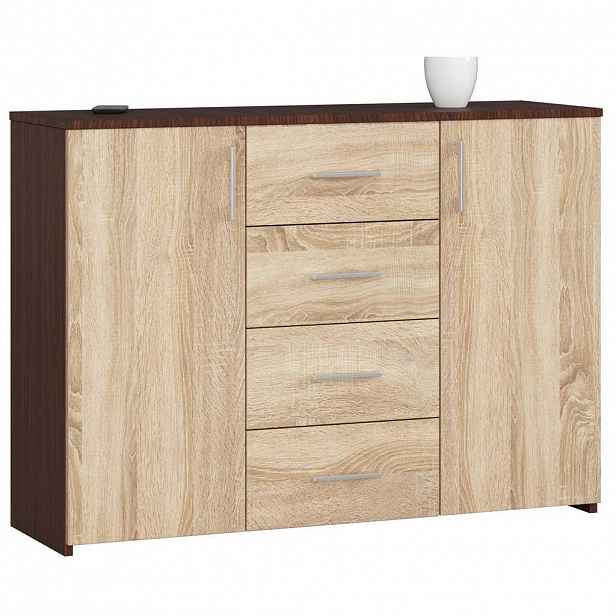 RAUMHIRSCH FURNITURE KOMODA Tmavě hnědá, dub Sonoma 80/110/35