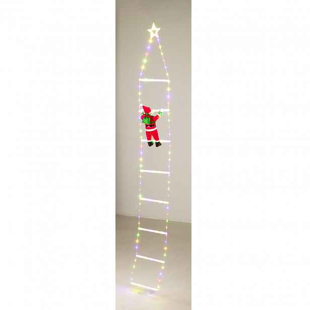 Vánoční Led Dekorace Mikuláš Na Žebříku 200 X 26 X 4 CM 124 Led IP44