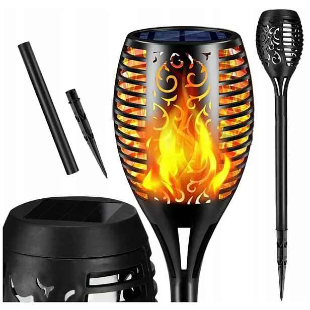 Solární Zahradní Lampa Led zapichovací pochodeň do zahrady Plamenová lampa x12