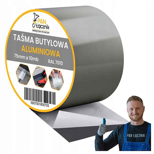 Butylová páska Dekarska hliníková 75 mm 10 m Antracit RAL7010 Střešní