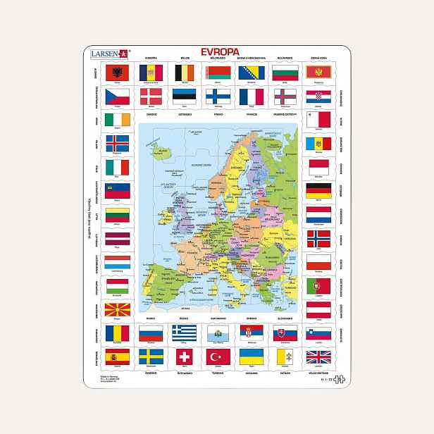 Dino EVROPA MAPA / VLAJKY 70 d. EDU Puzzle