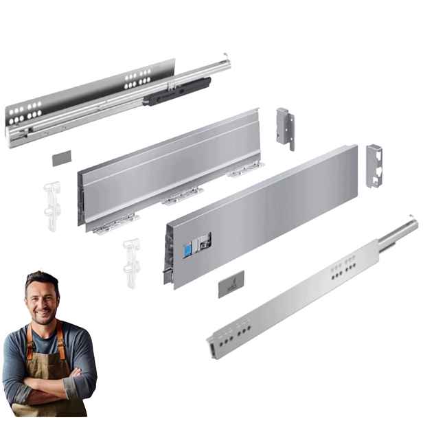 Šuplík Hettich InnoTech Atira 470 mm Vysoká H-144 stříbrná 30 kg
