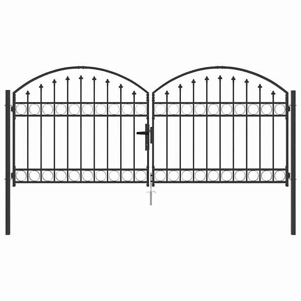 vidaXL Brána na plot ASSEN 301 x 175,5 cm Ocel Šedá Zamykatelné