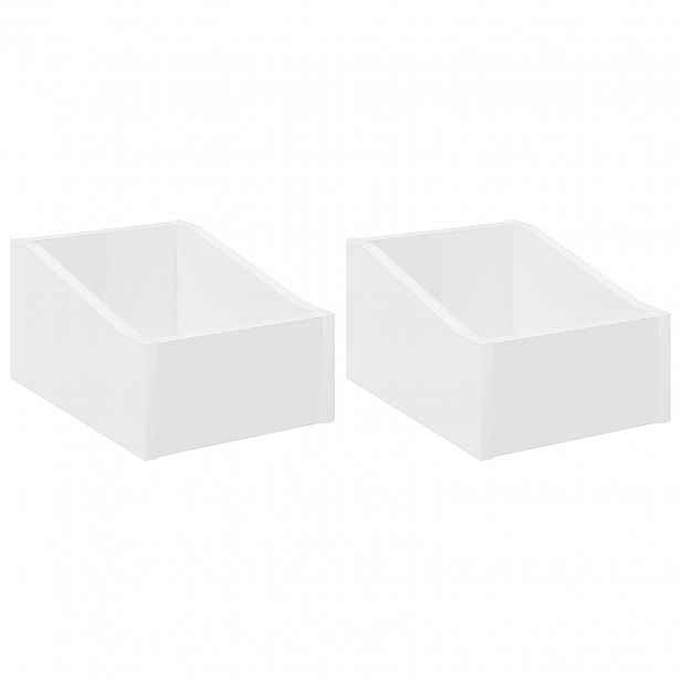 vidaXL Krabice na LP desky 2 ks Bílá 23 x 33 x 16 cm Kompozitní dřevo
