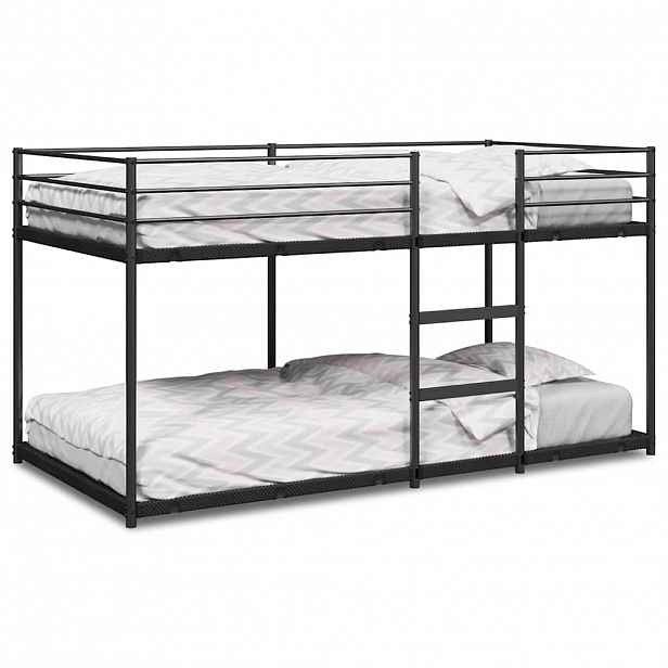 vidaXL Patrová postel bez matrace černá 75x190 cm ocel
