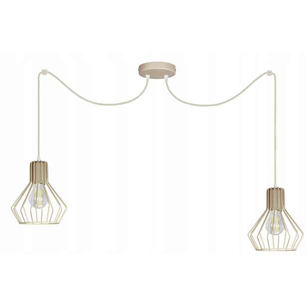 Závěsná stropní lampa lustr Bell 2 béžová stropní lampa do obývacího pokoje