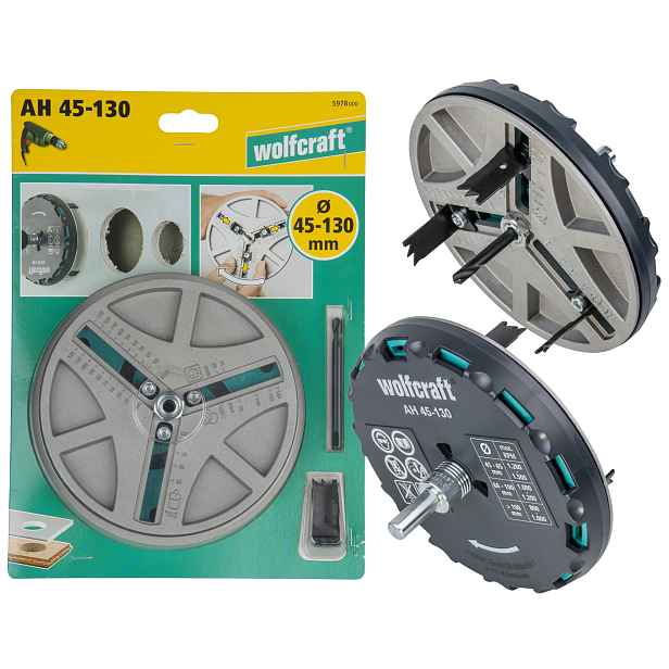 Korunkový Vrták nastavitelná pro sádrokartonové desky Gk Osb Wolfcraft 45 130 mm