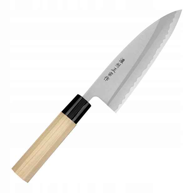 Nůž japonský Deba Satake Yoshimitsu 15,5 cm ocel SK-5 pro ryby