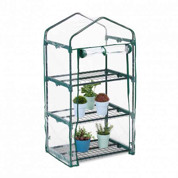 Relaxdays SKLENÍK Zelený Transparentní PVC fólie