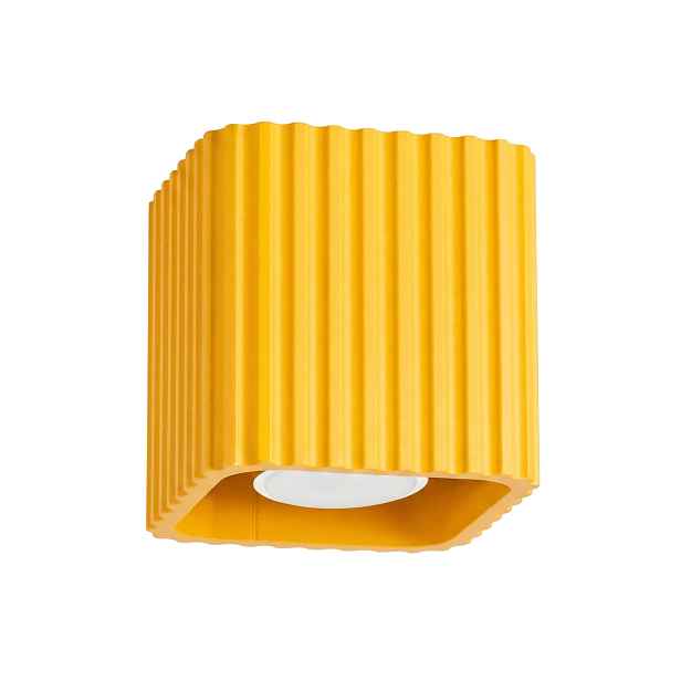 Sollux Lighting stropní spot Riff čtvercový žlutý 1xGU10 10W